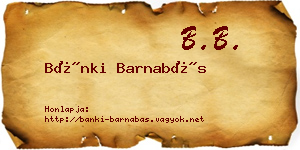 Bánki Barnabás névjegykártya